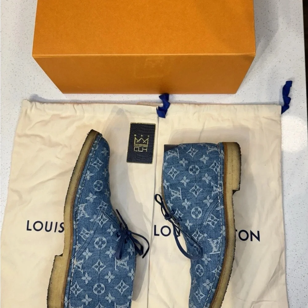 LOUIS VUITTON MONOGRAM DENIM DERBY BOOTS - Picture 6 of 12